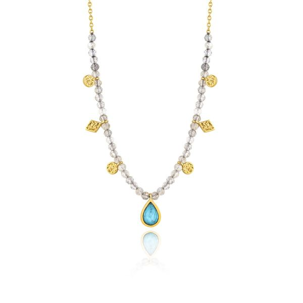 Turquoise Labradorite Gold Necklace Conti Jewelers Endwell, NY