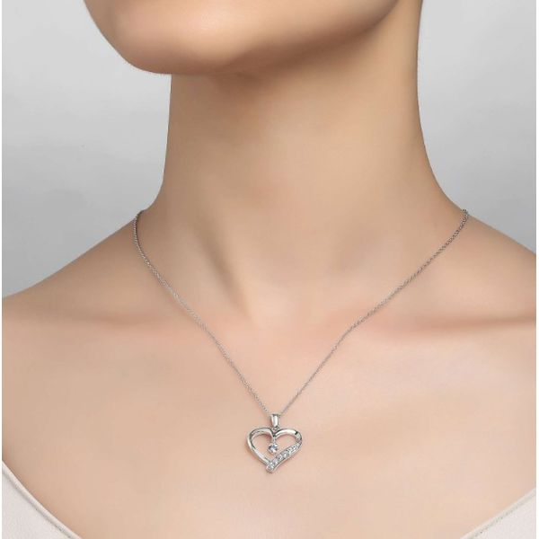 Open Heart Pendant Necklace Image 2 Conti Jewelers Endwell, NY