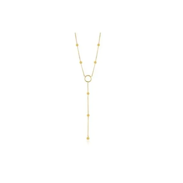 Gold Modern Circle Y Necklace Conti Jewelers Endwell, NY