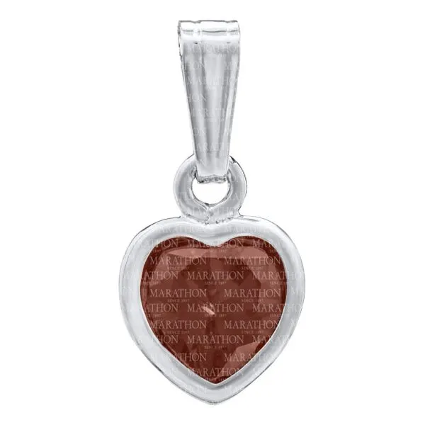 Girls Heart Pendant with January CZ in Sterling Silver Conti Jewelers Endwell, NY