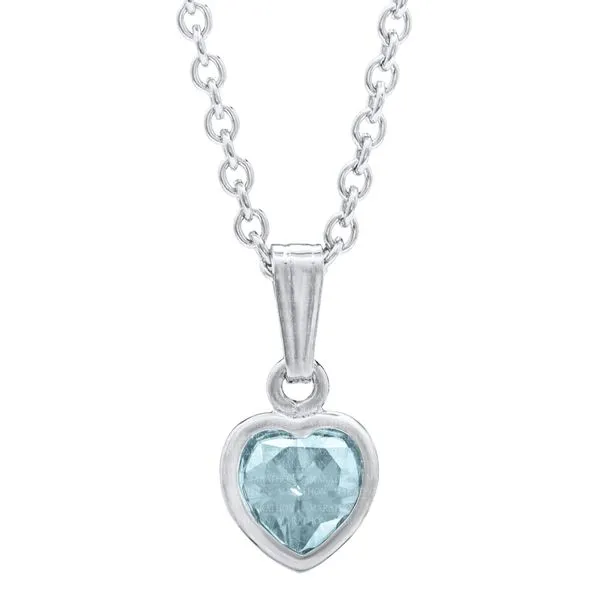 Girls Heart Pendant with December CZ in Sterling Silver Image 2 Conti Jewelers Endwell, NY