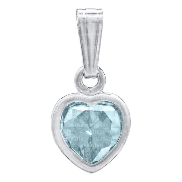 Girls Heart Pendant with December CZ in Sterling Silver Conti Jewelers Endwell, NY