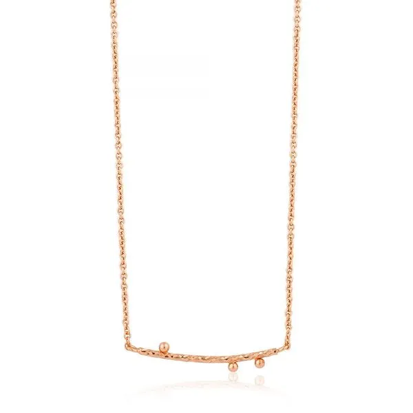 Rose Gold Texture Solid Bar Necklace Conti Jewelers Endwell, NY