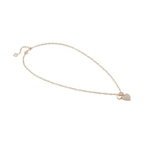 Short Vita Necklace with Heart in Rose Gold Image 3 Conti Jewelers Endwell, NY