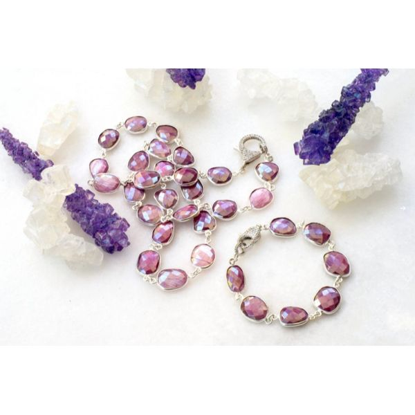 Ruby Moonstone Rock Candy Necklace in Silver Image 3 Conti Jewelers Endwell, NY