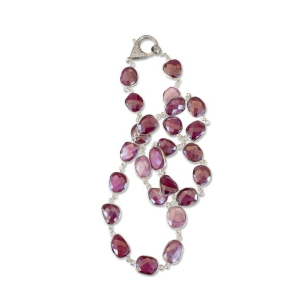 Ruby Moonstone Rock Candy Necklace in Silver Conti Jewelers Endwell, NY