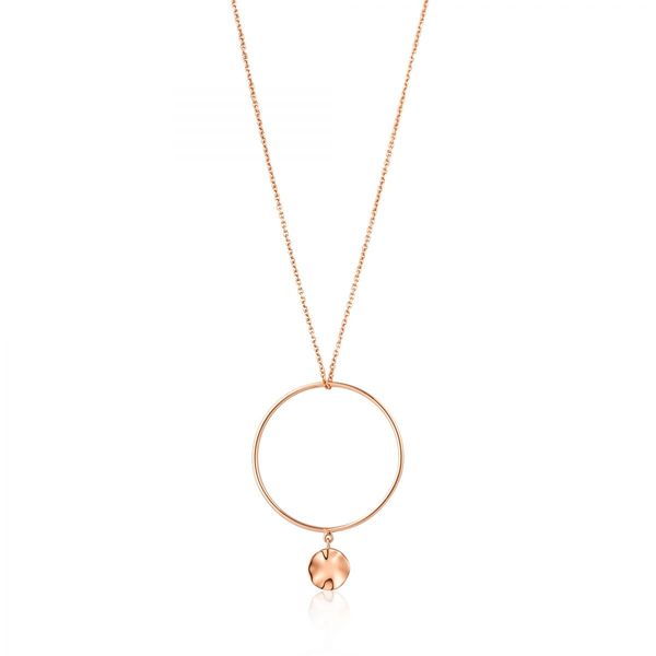 Rose Gold Ripple Circle Necklace Conti Jewelers Endwell, NY