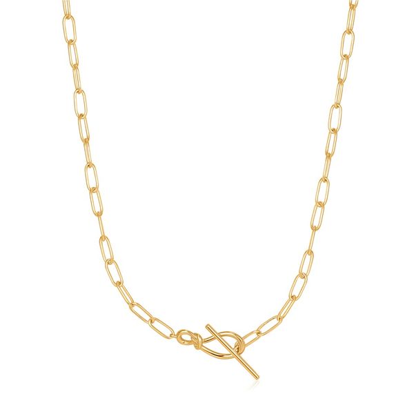 Gold Knot T Bar Chain Necklace Conti Jewelers Endwell, NY