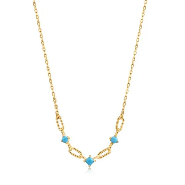 Turquoise Gold Link Necklace Conti Jewelers Endwell, NY