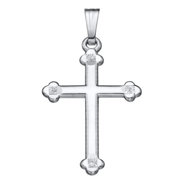 Embossed Cross Necklace in Sterling Silver Conti Jewelers Endwell, NY