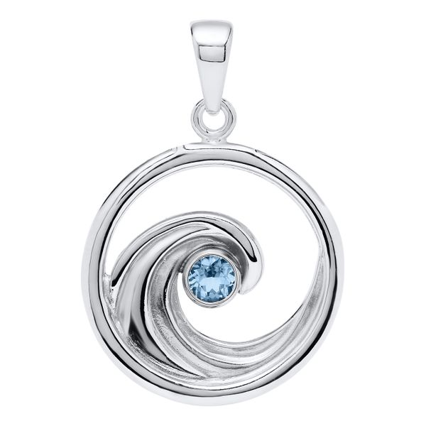 Wave and Blue Topaz Necklace Conti Jewelers Endwell, NY