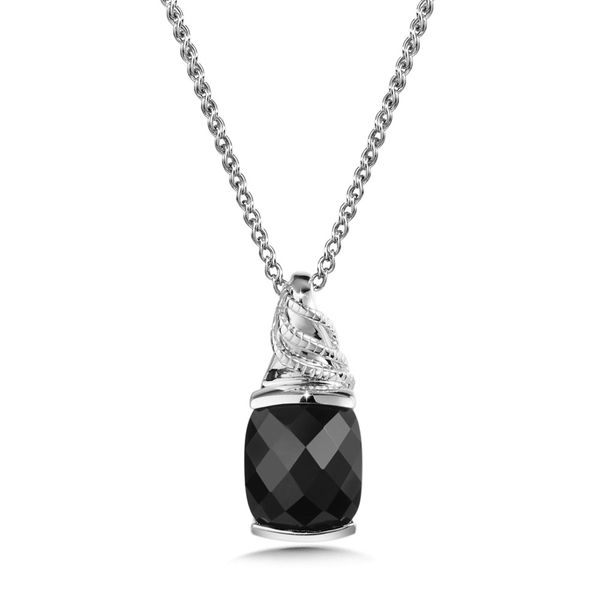 Onyx Pendant Necklace in Sterling Silver Conti Jewelers Endwell, NY