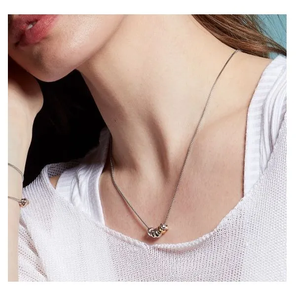 Coast Tumble Golden Necklace in Sterling Silver, 18k Yellow & Rose Gold Image 2 Conti Jewelers Endwell, NY