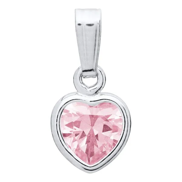 Girls' Pink Cubic Zirconia Heart Necklace Conti Jewelers Endwell, NY