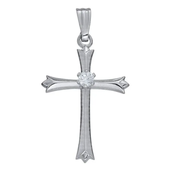 Cross Necklace with Cubic Zirconia in Sterling Silver Conti Jewelers Endwell, NY