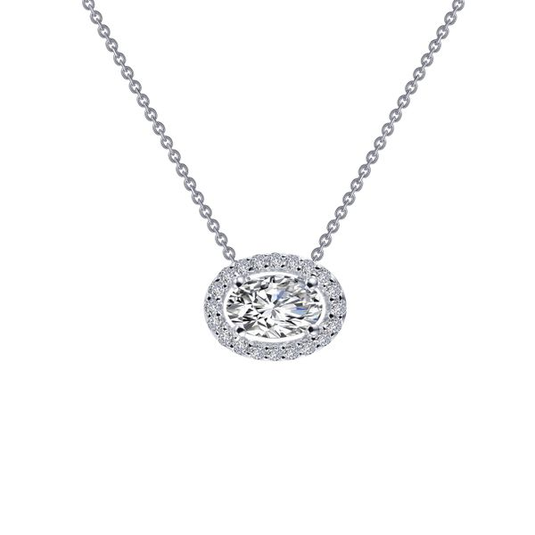 East to West Oval Halo Necklace Conti Jewelers Endwell, NY
