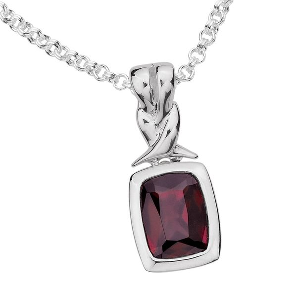 Sterling Silver Garnet Pendant Necklace Conti Jewelers Endwell, NY