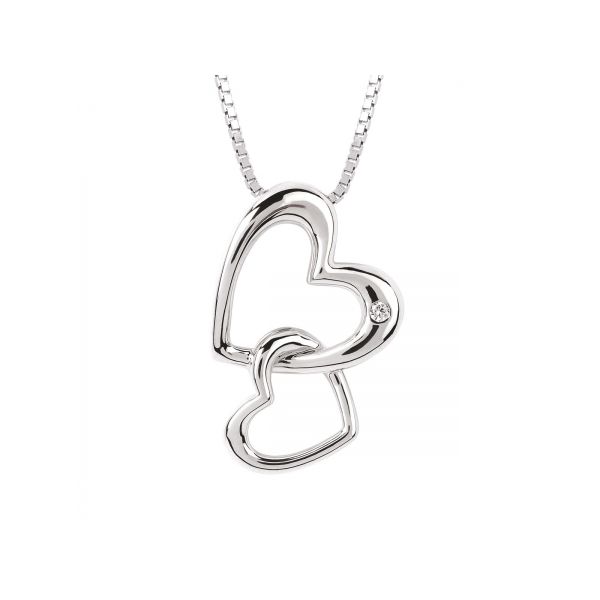 Double Hearts Pendant In Sterling Silver Conti Jewelers Endwell, NY