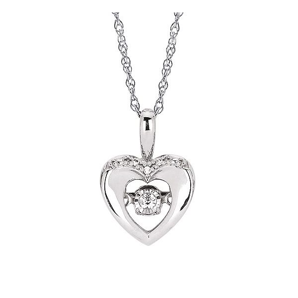 Shimmering Diamonds® Heart Pendant In Sterling Silver With .03 Ctw. Diamonds Conti Jewelers Endwell, NY