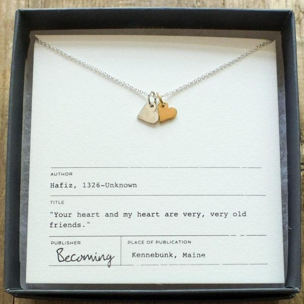 Tiny Double Heart Charm Necklace Conti Jewelers Endwell, NY