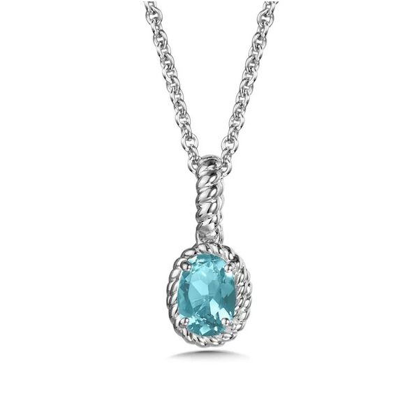 Aquamarine Birthstone Necklace in Sterling Silver Conti Jewelers Endwell, NY
