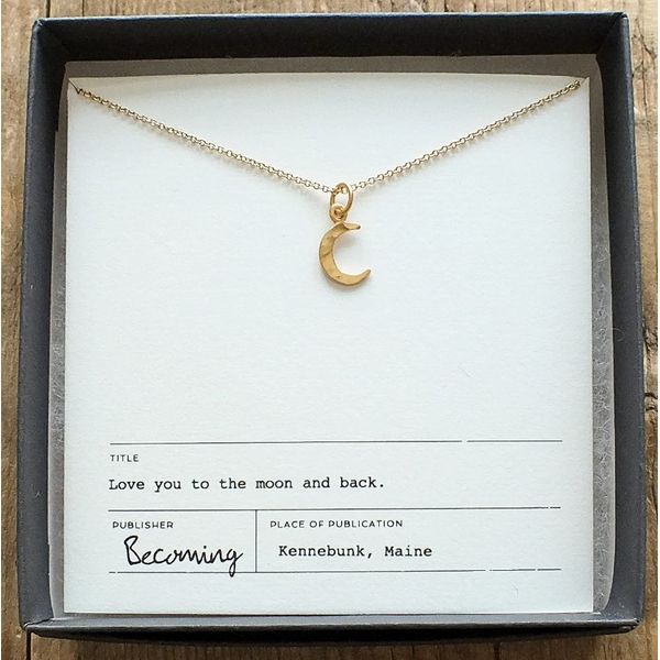 Love You To The Moon Necklace in Yellow Gold Conti Jewelers Endwell, NY
