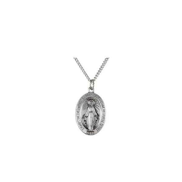 28.5x17.75 mm Oval Miraculous Medal on 24