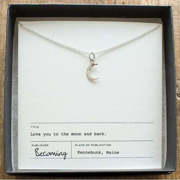 Love You To The Moon Necklace in Sterling Silver Conti Jewelers Endwell, NY