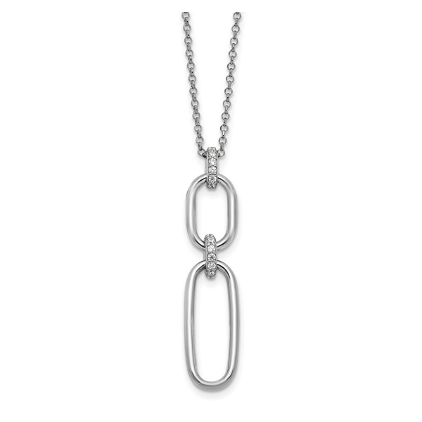 Cubic Zirconia Paperclip Necklace Conti Jewelers Endwell, NY