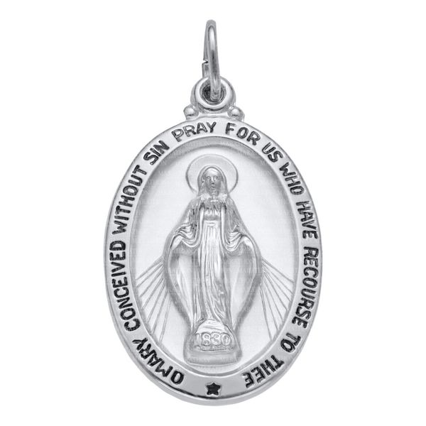 Men's Miraculous Medal in Sterling Silver, 24