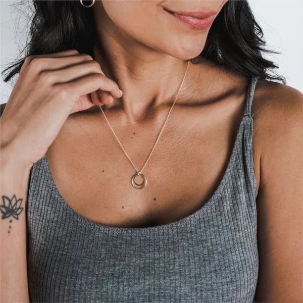 Surrounded By Love Necklace in Sterling Silver and Yellow Gold Image 3 Conti Jewelers Endwell, NY