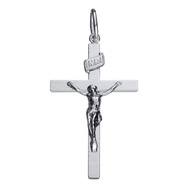 Men's Crucifix Pendant in Sterling Silver, 24
