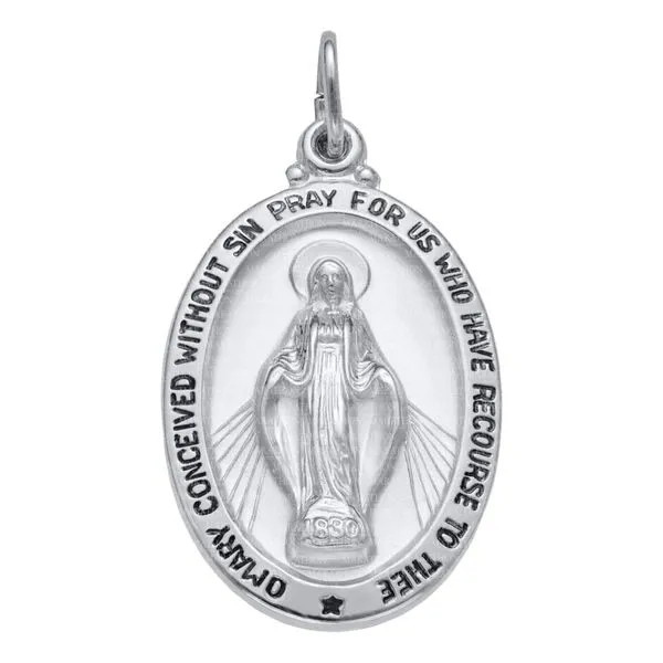 Men's Miraculous Medal in Sterling Silver, 24