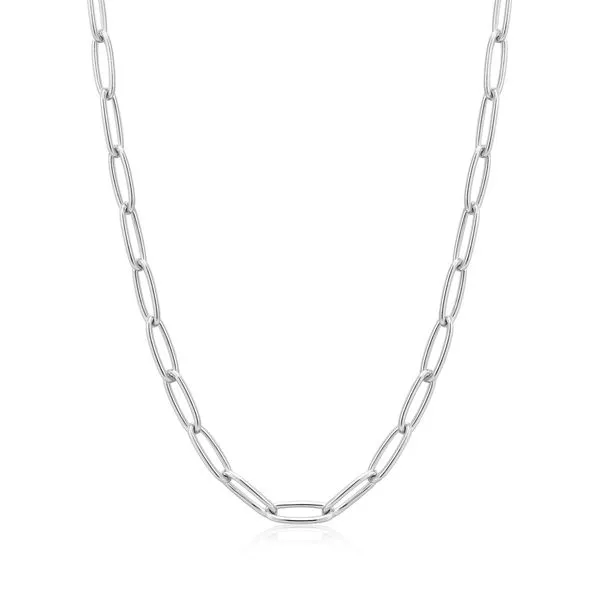 Silver Paperclip Chunky Chain Necklace Conti Jewelers Endwell, NY