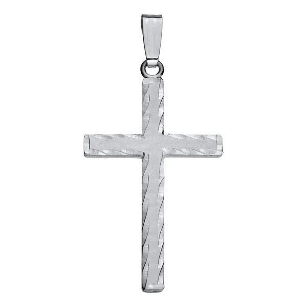 Adult Hand Engraved Cross Necklace in Sterling Silver (18x29mm) Conti Jewelers Endwell, NY