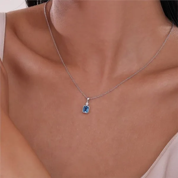 December Birthstone Necklace in Sterling Silver Image 2 Conti Jewelers Endwell, NY