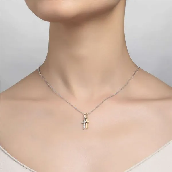 Cross Shadow Charm Pendant Necklace Image 2 Conti Jewelers Endwell, NY