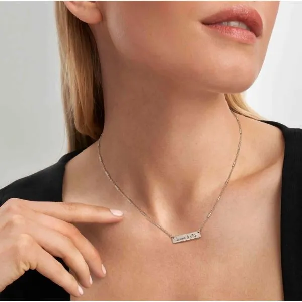Messagi D'Amore Engraveable Necklace in Sterling Silver Image 2 Conti Jewelers Endwell, NY
