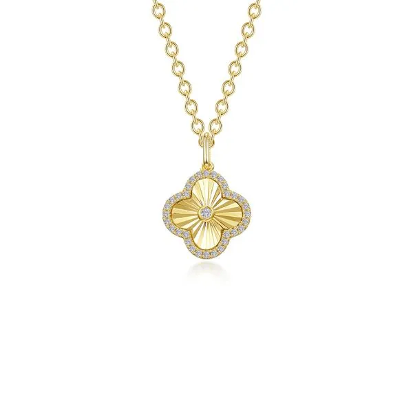 0.6 CTW Halo Necklace in Yellow Gold Conti Jewelers Endwell, NY