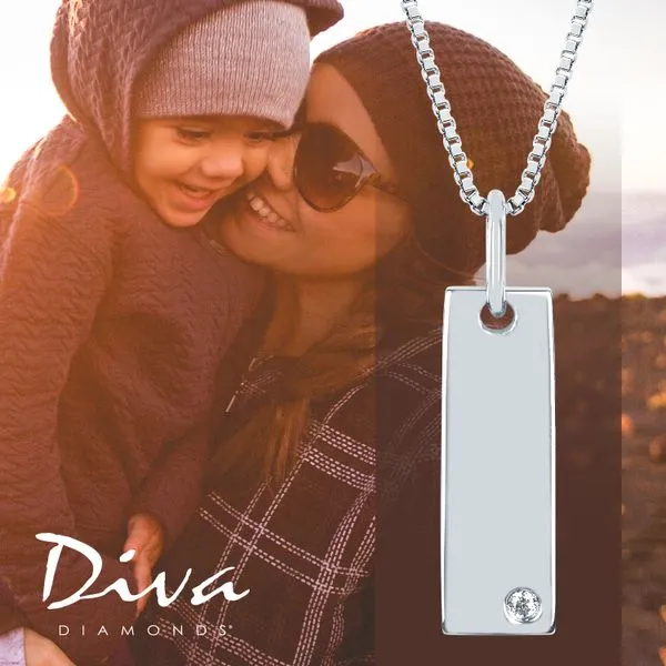 Rectangle Disc Pendant In Sterling Silver Image 2 Conti Jewelers Endwell, NY