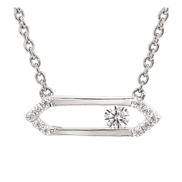 1/10 Ctw Sliding Diamond Pendant In Sterling Silver With 18