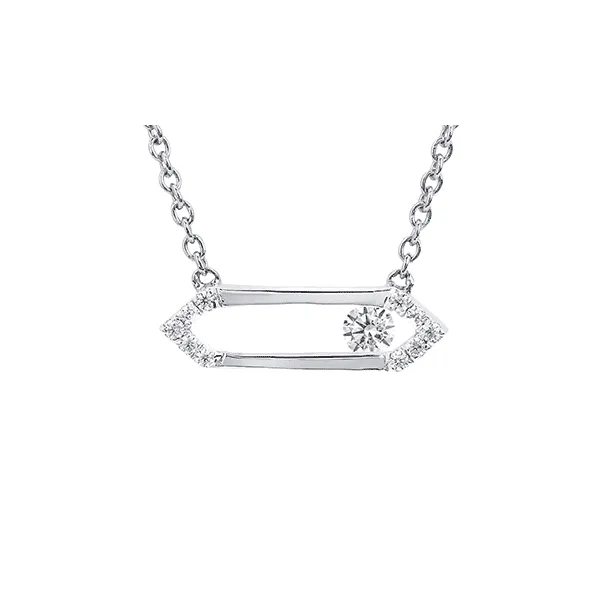 1/10 Ctw Sliding Diamond Pendant In Sterling Silver With 18