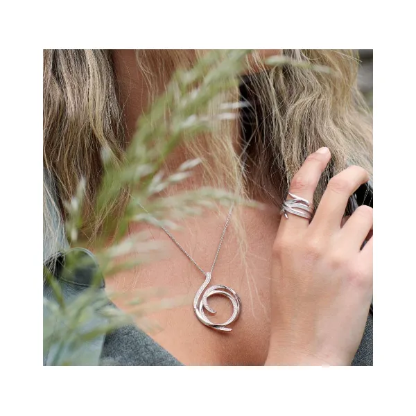 Helix Wrap Pavé Grande Necklace in Sterling Silver Image 2 Conti Jewelers Endwell, NY