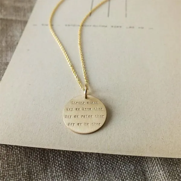 Strong Women Necklace in Yellow Gold Image 2 Conti Jewelers Endwell, NY