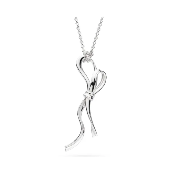 Serenity Ribbon Bow Loop Necklace in Sterling Silver Conti Jewelers Endwell, NY
