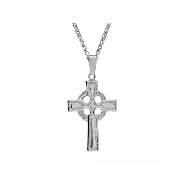 18" SS 33x18mm Celtic Cross Image 2 Conti Jewelers Endwell, NY