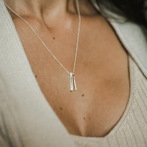 Through Thick & Thin Necklace in Sterling Silver Image 2 Conti Jewelers Endwell, NY