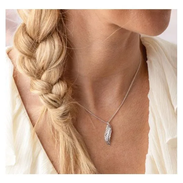 Feather Wisp Necklace in Sterling Silver Image 2 Conti Jewelers Endwell, NY