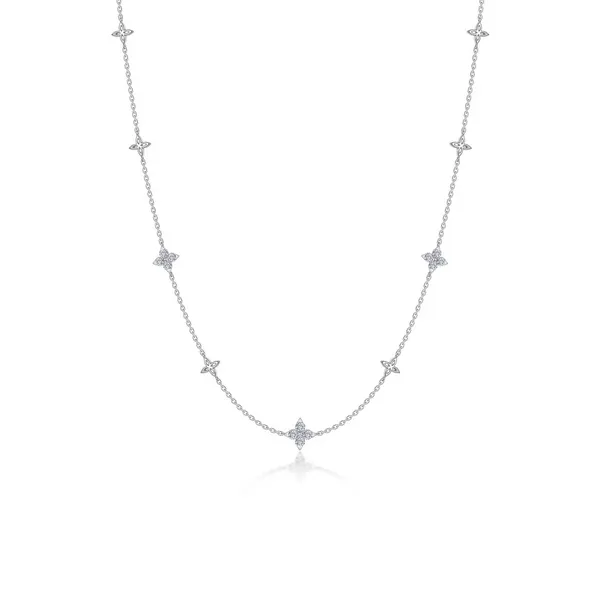 .85Cttw. Diamond Trillium Station Necklace Conti Jewelers Endwell, NY