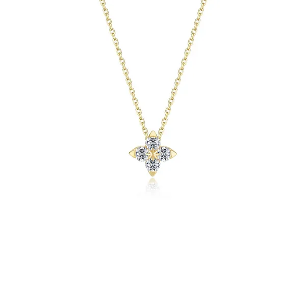 .45 ct. tw. Simulated Diamond Trillium Bloom Necklace In Yellow Gold Conti Jewelers Endwell, NY